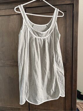 Grey Women's Scoop Neck romper dress with Contrast Trim